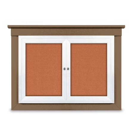 United Visual Products 18"x24" 1-Door Enclosed Letterboard, Blue Felt/Lt Oak UV2620O-LTOAK-BLUE